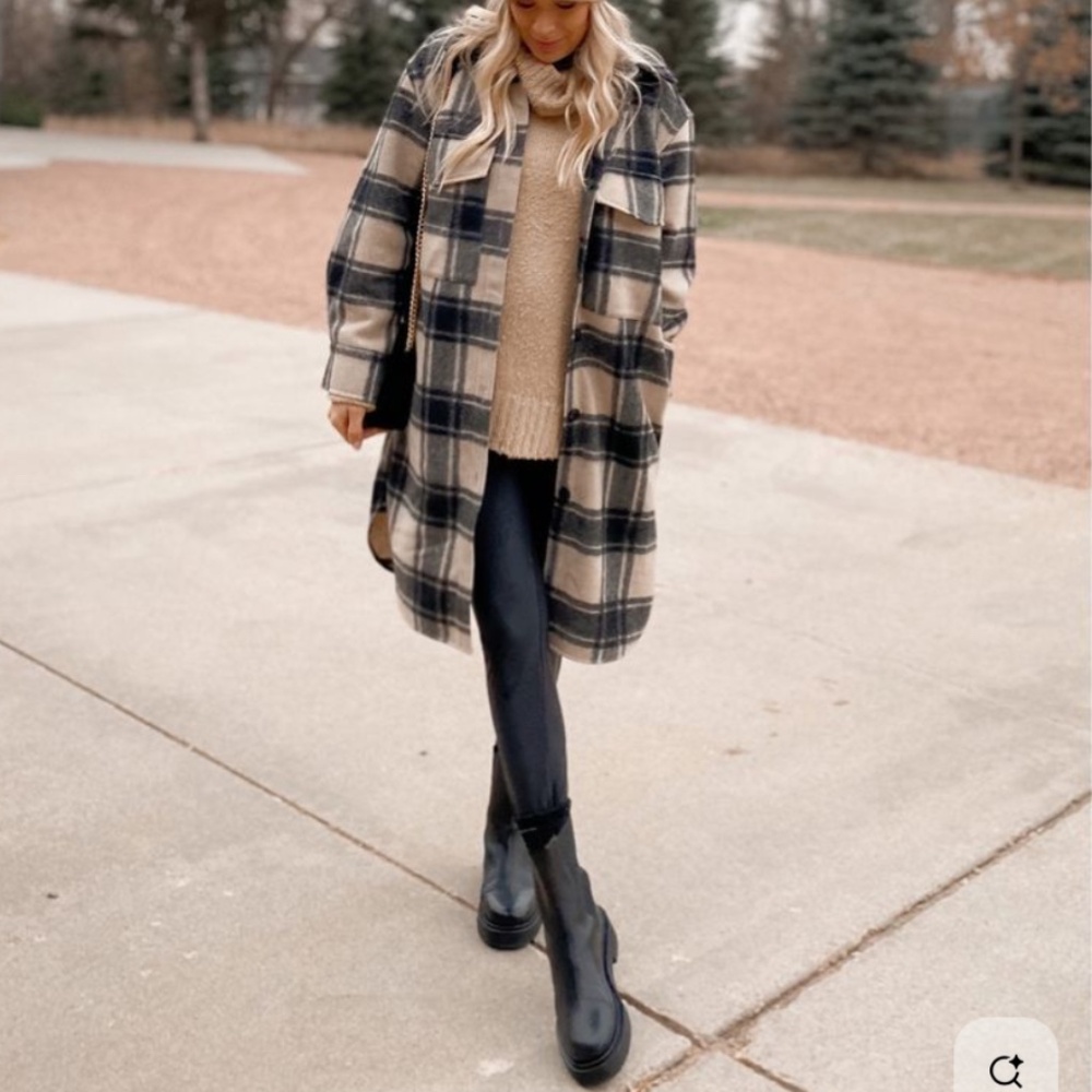 Jess Lea long plaid flannel shacket 2XL (NWT) - Picture 3 of 9